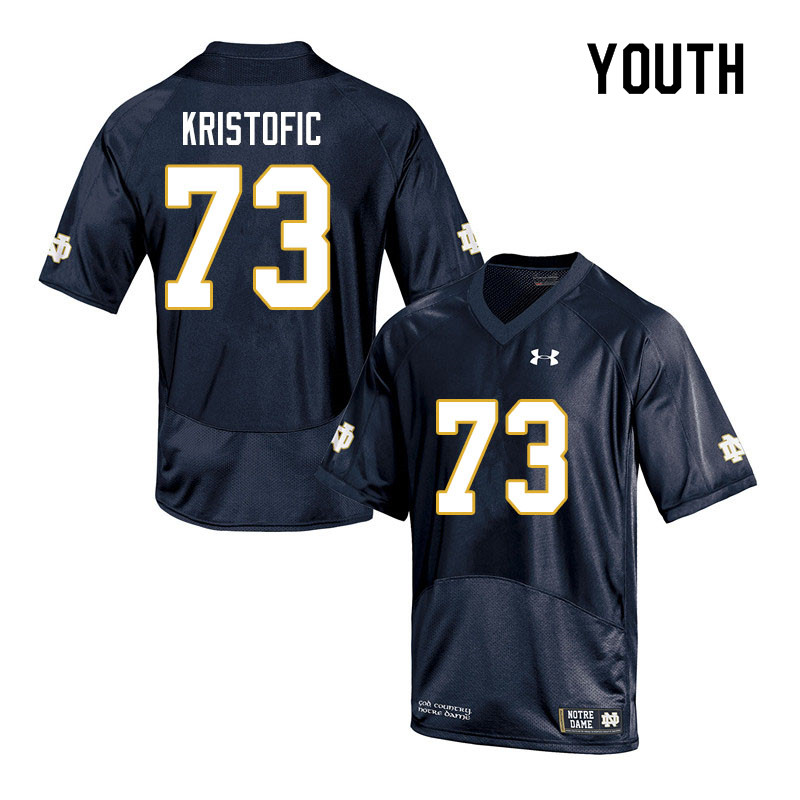 Youth #73 Andrew Kristofic Notre Dame Fighting Irish College Football Jerseys Sale-Navy